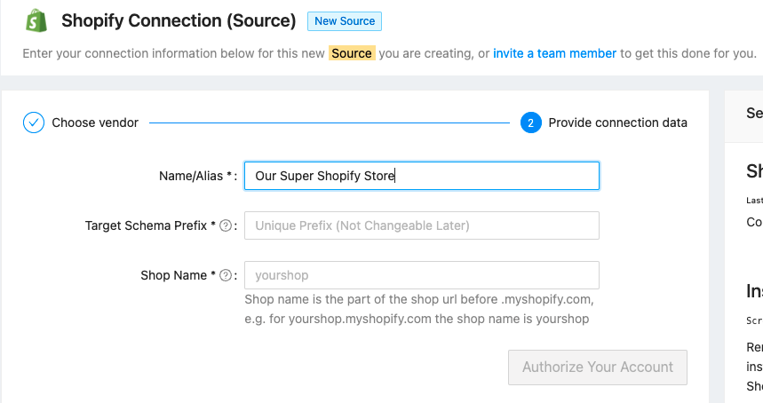 DLH.io Shopify Connector Form
