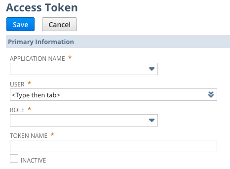 Empty New Acess Token Area