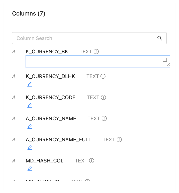 Column Description Box