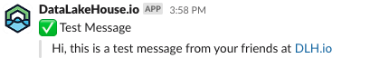 Test Slack Message from DLH.io